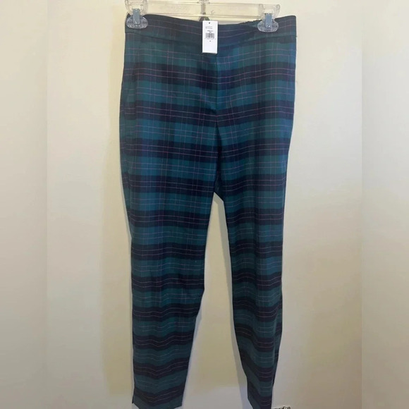 NWT Banana‎ Republic Hayden Green and Pink Plaid Pants Size 4 Prep Work Barbie - Picture 1 of 9